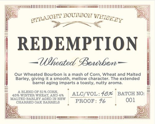 Redemption Wheated Bourbon - spirits from Tuxedo Wine Spirits Atlanta