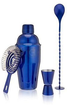 True Stainless Steel Blue Barware Set 4pc Set - Accessories from Tuxedo Wine & Spirits