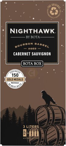 Nighthawk by Bota Box Bourbon Barrel Cabernet Sauvignon Red Wine, 3L (4 x 750ml Glass Bottles),  14.5% ABV - Wine from Tuxedo Wine & Spirits