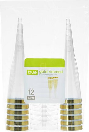 Gold Rimmed Champagne Flutes - accessories from Tuxedo Wine Spirits Atlanta