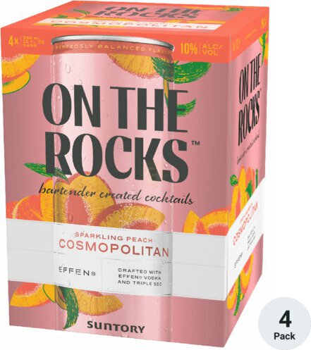On The Rocks Sparkling Peach Cosmopolitan - Spirits from Tuxedo Wine & Spirits