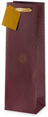 Burgundy Quilted Faux Leather Gift Bag - Accessories from Tuxedo Wine & Spirits