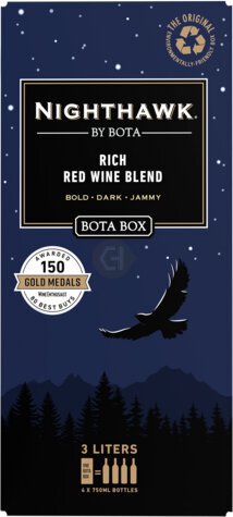 Nighthawk by Bota Box Rich Red Wine Blend, 3L (equals 4 x 750ml Glass Bottles), 13.5% - Wine from Tuxedo Wine & Spirits