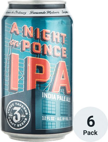 Taverns A Night On Ponce IPA - beer from Tuxedo Wine Spirits Atlanta