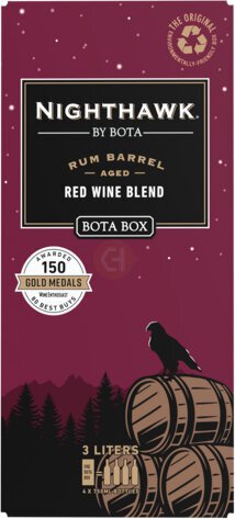 Nighthawk by Bota Box Rum Barrel Aged Red Wine Blend, California, 3L (4 x 750mL Glass Bottles), 13.5% ABV - Wine from Tuxedo Wine & Spirits