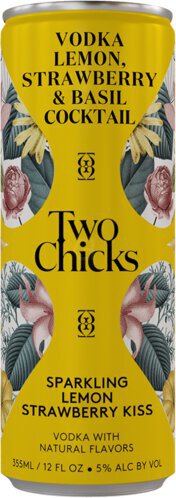 Two Chicks Sparkling Lemon Strawberry Kiss RTD Cocktail Cans - Spirits from Tuxedo Wine & Spirits